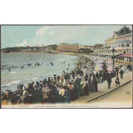 Le Casino Municipal, L'Hôtel du Palais et le Phare, Biarritz, 1908 - Lévy CPA