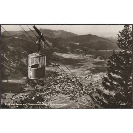 Blick vom Laber auf Oberammergau und Unterammergau, c.1960 - Kohlbauer Foto-AK