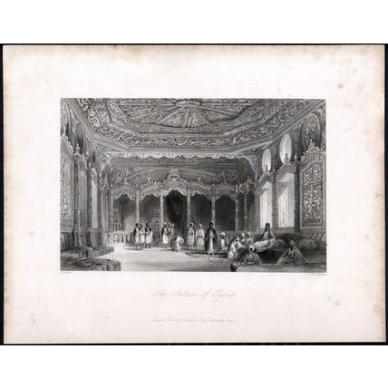PALACE OF EYOUB 1842 Francis William Topham - Thomas Allom ANTIQUE ENGRAVING