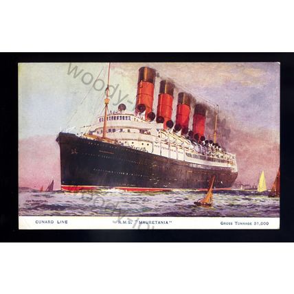 LS2543 - Cunard Liner - Mauretania - Artist - Odin Rosenvinge - postcard