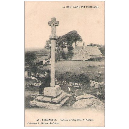 22 - Trégastel - Le calvaire et la chapelle de st Golgon
