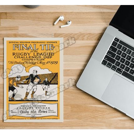1929 - 1947 Rugby League Challenge Cup Final Programme Cover A5 Prints *FREE P&P