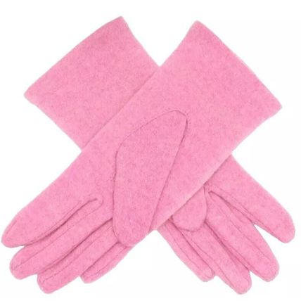 Ladies Gloves Pink with Diamante Bow Detail 23 CM Clothing Accessory Gift