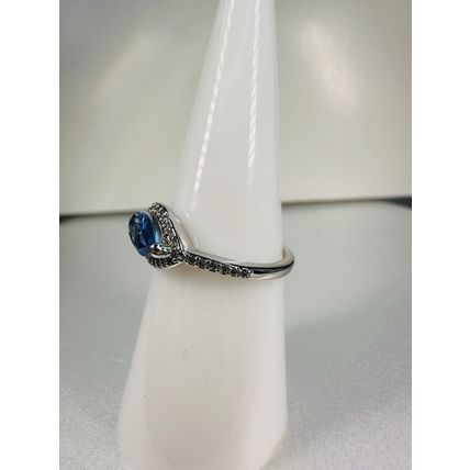 Ring Bomb Party Sz6 RBP Bicolor Lt/Dark Blue Marquise Gem Rhodium Pl
