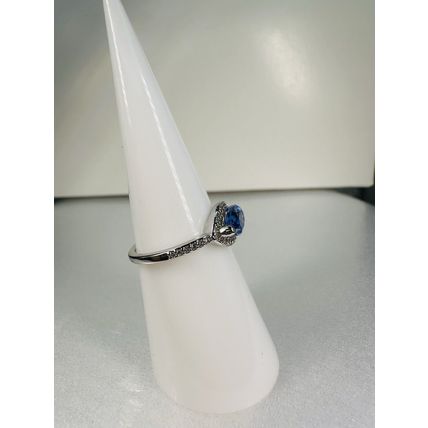Ring Bomb Party Sz6 RBP Bicolor Lt/Dark Blue Marquise Gem Rhodium Pl