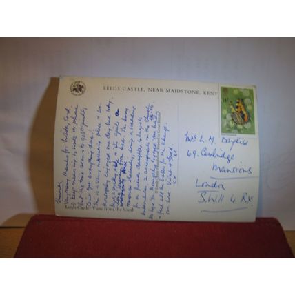 from south, LEEDS CASTLE, MAIDSTONE, KENT used postcard 1980s =