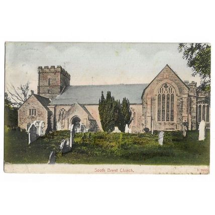 South Brent Church, Devon, Postcard.