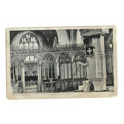 Pilton Church Interior, near Barnstaple, Devon, Postcard.