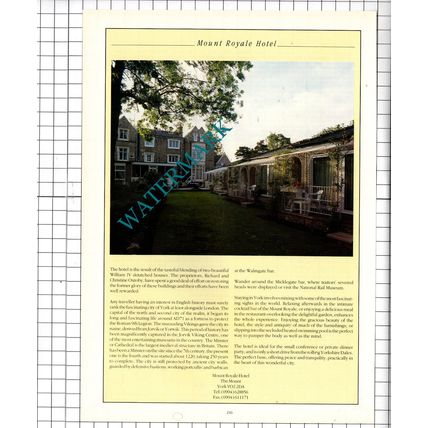 Mount Royale Hotel York Yorkshire Advert - 1995 Cutting