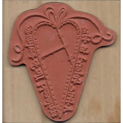 Home & Heart. Heart Wood Mounted Rubber Stamp. App 7.5x7.5cm. Stamping