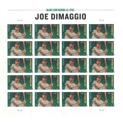 Joe Dimaggio U.S. - NDC Sheet of 20 Current Rate Stamps Scott 4697