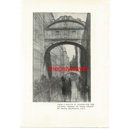 BRIDGE OF SIGHS, VENICE, ITALY, Book Illustration (Print), 1911