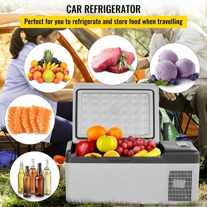 VEVOR 12 Volt Refrigerator 16 Qt, Portable Mini Car Fridge w/ -4℉-68℉ Cooling Ra