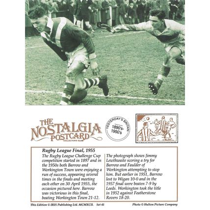 Postcard Rugby League Final 1955 Barrow vs Workington Challenge Cup Lewthwaite