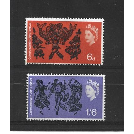 GB.Commonwealth Arts Festival set of 2.Mounted Mint.Jul25b
