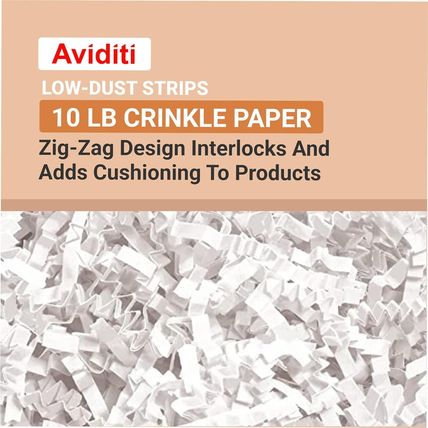 Aviditi Shipping & Packing Tissue Paper White, 10 Lb Case | Crinkle Cut Paper Sh