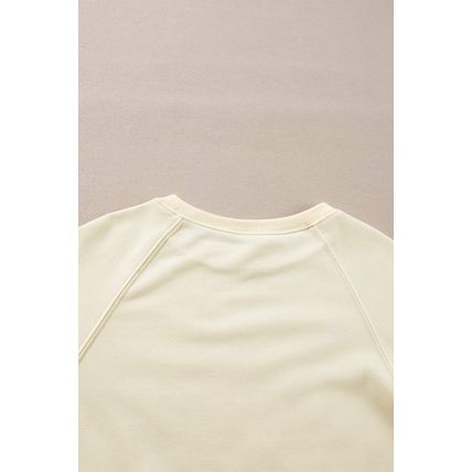 Apricot Rainbow Colorblock Striped Pullover Sweatshirt