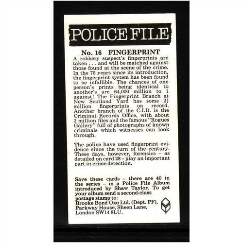 Brook Bond Police File FINGERPRINT No 16 Mint