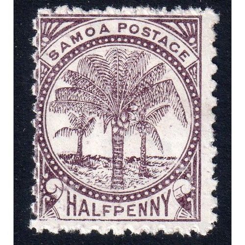 1895 SAMOA Sg57 ½d PURPLE-BROWN VERY LIGHTLY MOUNTED MINT (G21)