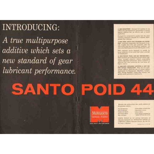 monsanto chemical company 1955 santopoid 44 gear lubricant vintage ad