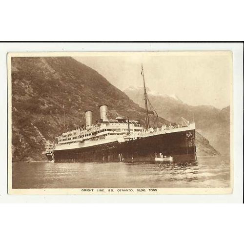 Orient Line SS OTRANTO Company Sepia Postcard (a)