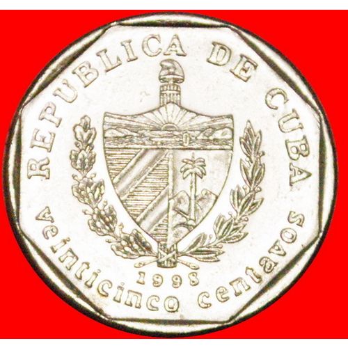 TRINIDAD: CUBA ★ 25 CENTAVOS 1998 COIN alignment ↑↓!LOW START ★ NO RESERVE!