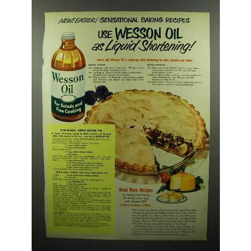 1951 Wesson Oil Ad - Use As Liquid Shortening