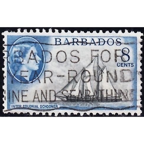 Barbados, 1953-57 Schooner, SG #295 (Scott #241), used