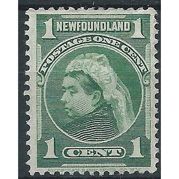 Newfoundland 1898 SG85 1c Blue-Green Traces of Gum Mounted Mint . ..