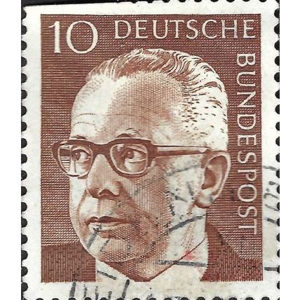 GERMANY, Dr Gustav Heinemann, brown 1970, 10pf, #2