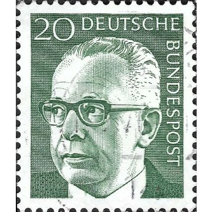 GERMANY, Dr Gustav Heinemann, green 1970, 20pf, #2