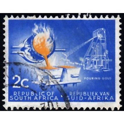 South Africa, 1961 2c Pouring Gold, SG 201 (Scott #257), used