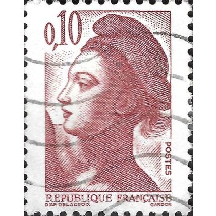 FRANCE, Liberte de Gandon, red-brown 1982, 0.10F, #2