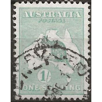 Australia 1916 SG40 1/- Blue-Green Dir II Fine Used .