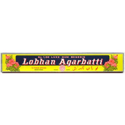 No. 1 Deluxe Gum Benzoin, Lobhan Agarbatti, 15 Thick Incense Sticks