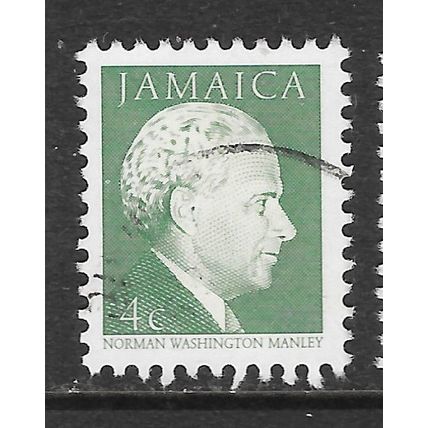 JAMAICA PRIME MINISTERS BANTAM MANLEY 4c USED SLANIA? DESIGN