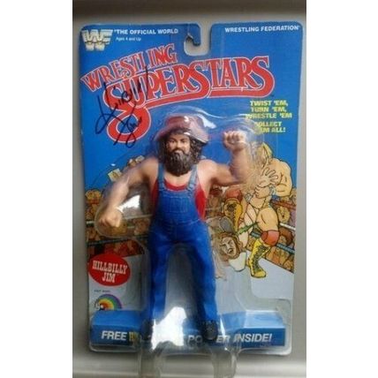 wwf ljn wrestling superstars autographed hillbilly jim wrestling figure