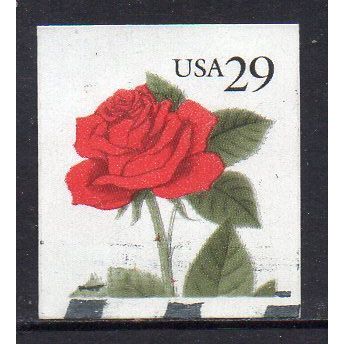 USA 1993 Red Rose 29c Imperforate Used