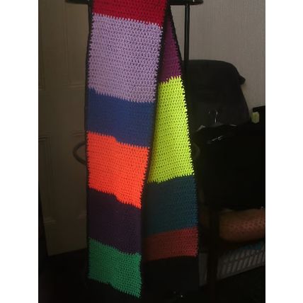 Handmade Multicoloured Crochet Scarf, Winter, Warm