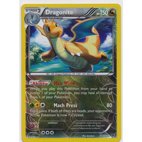 Pokemon Roaring Skies #51/108 Dragonite Rev Holo