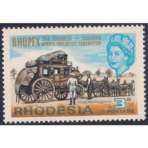 Rhodesia QEII 1966 Rhopex 3d Zeederberg Unmounted Mint NHM SG 388 Sc 237 stamp