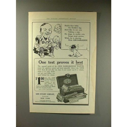 1914 Gem Damaskeene Razor Ad - One Test Proves