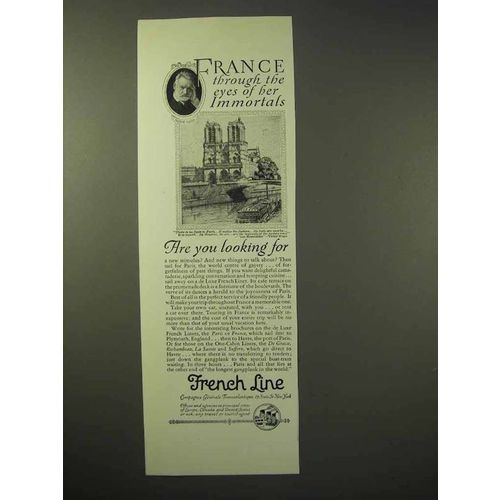 1926 French Line Cruise Ad - Eyes of her Immortals