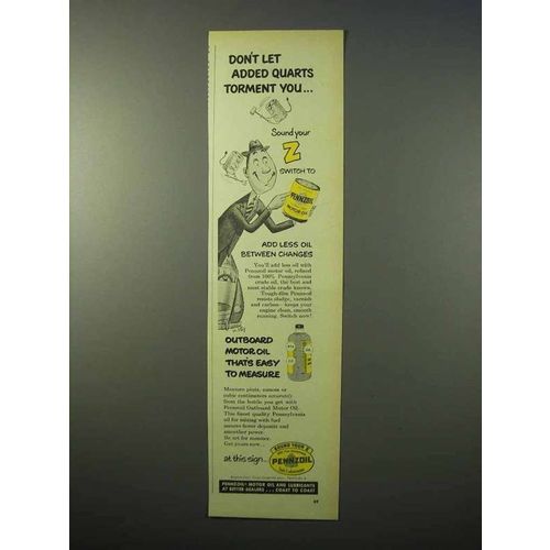 1951 Pennzoil Motor Oil Ad - Don't Let Quarts Torment