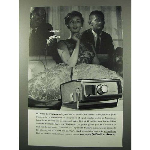 1960 Bell & Howell Explorer Slide Projector Ad - Touche