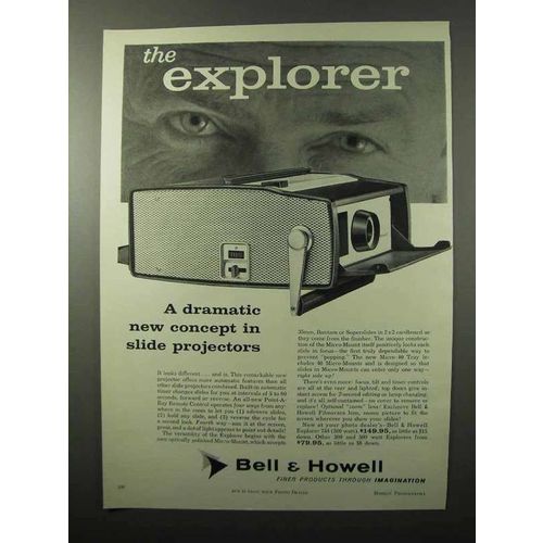 1960 Bell & Howell Explorer 754 Slide Projector Ad