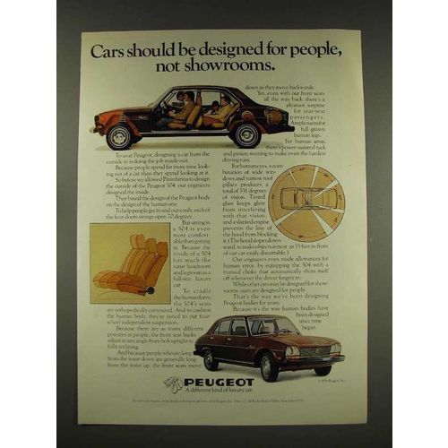 1976 Peugeot 504 Car Ad - Designed For People