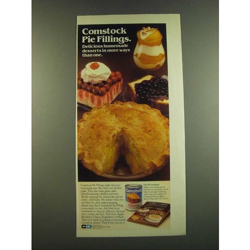 1983 Comstock Pie Fillings Ad - Delicious homemade Desserts