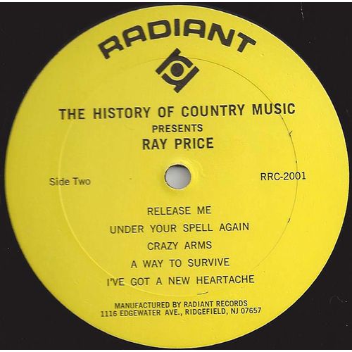 Radiant LP #RRC 2001 "History Of Country Music" - Ray Price