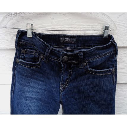 Womens Silver Jeans Suki Surplus W28L30 Denim Blue Jeans Distressed Actual 30x29